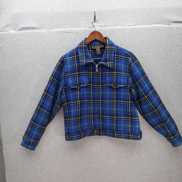 Express Blue Plaid Wool Blend Jacket M - Picture 1 of 5